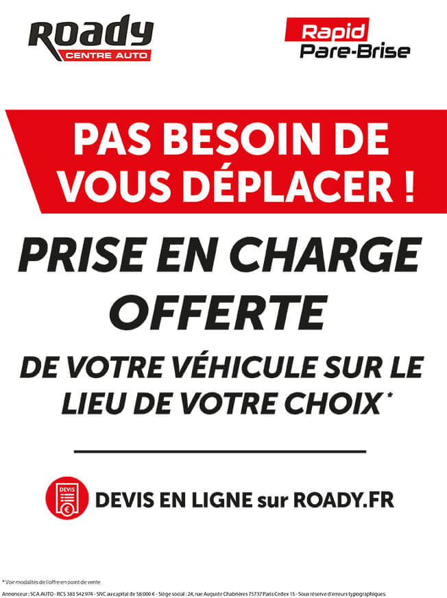 Affiche Roady Rapid Pare-Brise nouveau service prise en charge